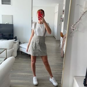 Grey Jumper with Brown Buttons